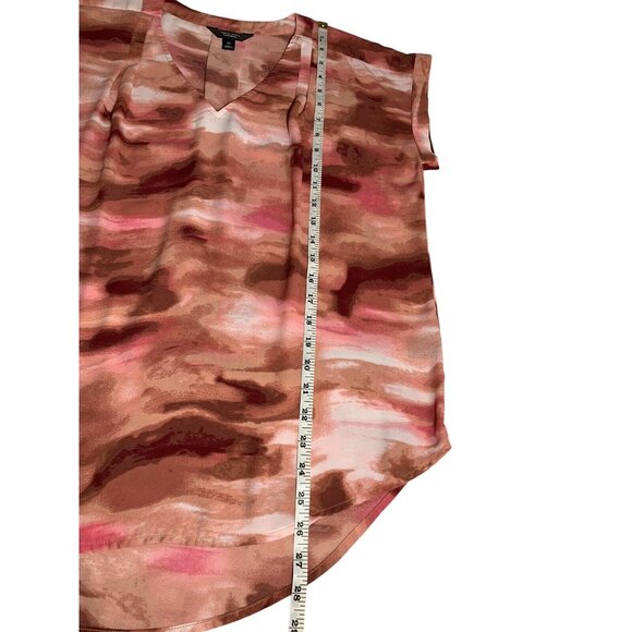 Simply Vera Vera Wang Womens V-Neck Blouse Abstract Print Polyester Medium - Picture 4 of 6